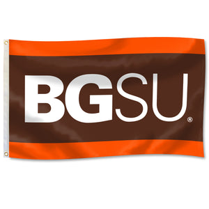University Flag 3' x 5' Flag with BGSU with Orange and Brown Panels